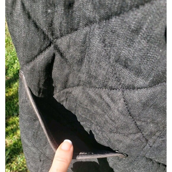 Lauren Jeans Co. Ralph Lauren Quilted Vest Women's Size L Black Denim & Leather - Picture 3 of 14